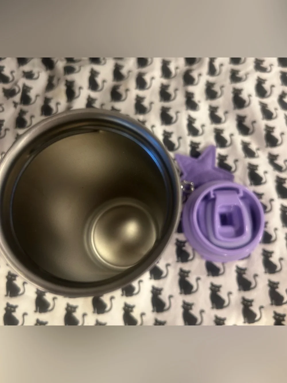 Starbucks Lilac glitter stainless steel tumbler with star keychain
